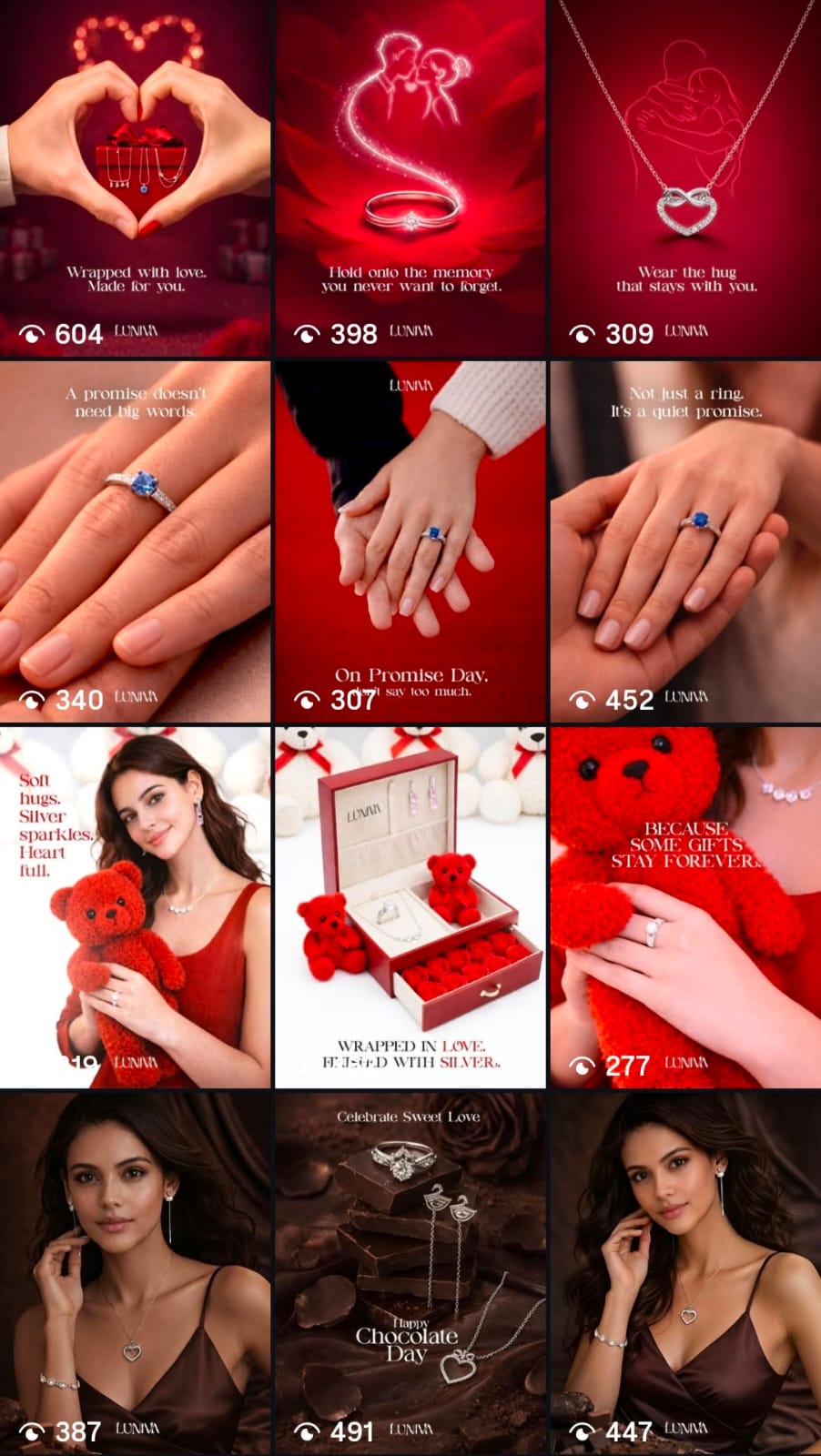 Luniva Jewels Instagram grid